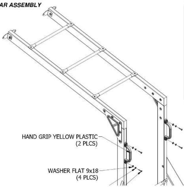AR ASSEMBLY HAND GRIP YELLOW PLASTIC (2 PLCS) WASHER FLAT 9x18 (4 PLCS)