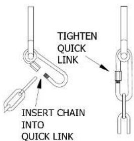 TIGHTEN QUICK LINK INSERT CHAIN INTO QUICK LINK
