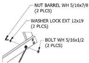 NUT BARREL WH 5/16x7/8 (2 PLCS) WASHER LOCK EXT 12x19 (2 PLCS) BOLT WH 5/16x1/2 (2 PLCS)