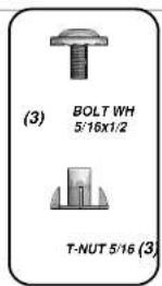 (3) BOLT WH 5'16X1/2 T-NUT 5'16 (3)