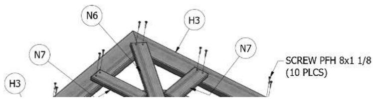 N6 H3 N7 H3 N7 SCREW PFH 8x1 1/8 (10 PLCS)
