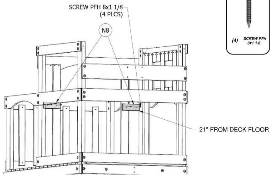 SCREW PFH 8x1 1/8 (4 PLCS) N8 21" FROM DECK FLOOR (SCREW PFH 8x1 1/8)