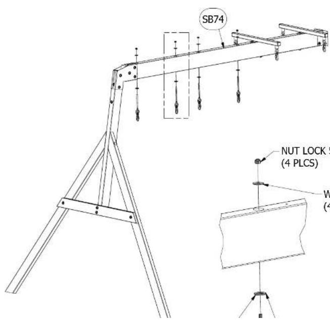 SB74 NUT LOCK 5 (4 PLCS) W (4