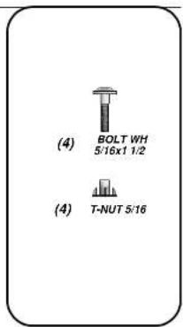 (4) BOLT WH 5'16x1 1/2 (4) T-NUT 5'16