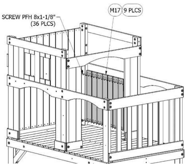 SCREW PFH 8x1-1/8" (36 PLCS) M17 9 PLCS