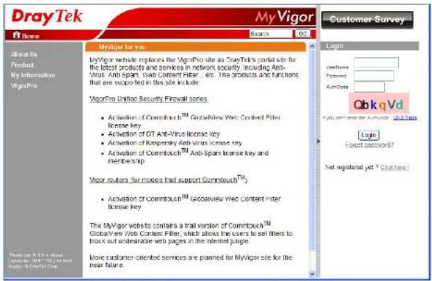 Draytek Vigor 2912 - 透過 MyVigor 網站來建立 - 1