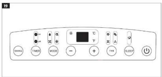 19 SWING TIMER MODE - + FAN SLEEP OK