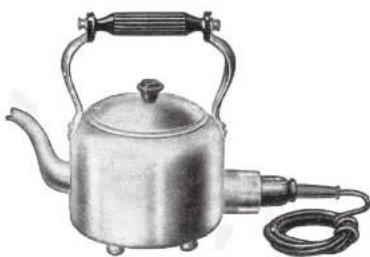 Illustration of a metallic kettle with a coiled cord and handle, no text or symbols present.
