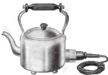 Illustration of a metallic kettle with a coiled cord and handle, no text or symbols present.