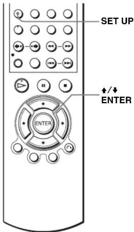 SET UP ↑/↓ ENTER ENTER
