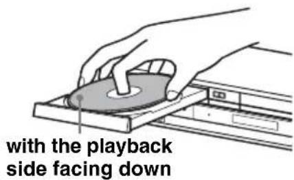 with the playback side facing down