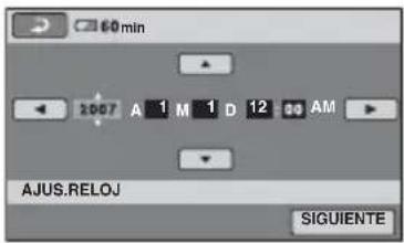 60 min 2007 A 1 M 1 D 12 00 AM AJUS.RELOJ SIGUIENTE