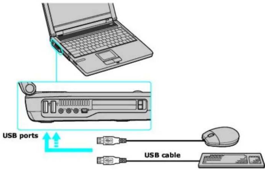 SONY Vaio PCG-FRV25 - Connecting a USB Mouse or Keyboard - 1