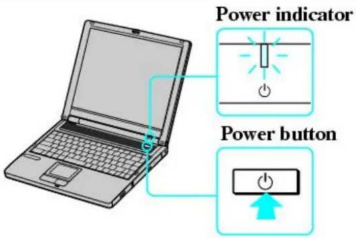SONY Vaio PCG-FRV25 - Turning on the Computer - 1