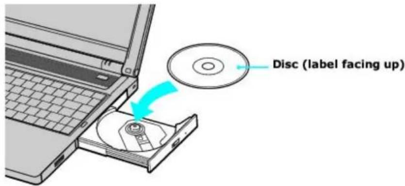 SONY Vaio PCG-FRV25 - Inserting a Disc - 1