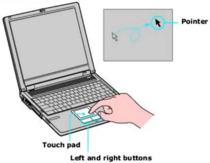 SONY Vaio PCG-FRV25 - Locating the Touch Pad - 1