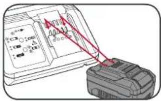 Diagram showing a device with labeled components and a red arrow pointing to a component, possibly indicating a connection or annotation.