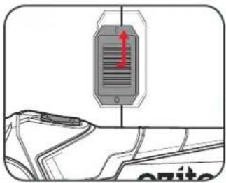 Diagram showing a device with a red upward arrow and label 'onite' at the bottom, likely indicating a status or operation.