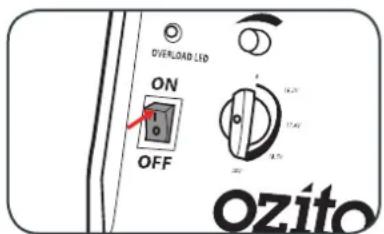 OVERLOAD LED ON OFF Ozito