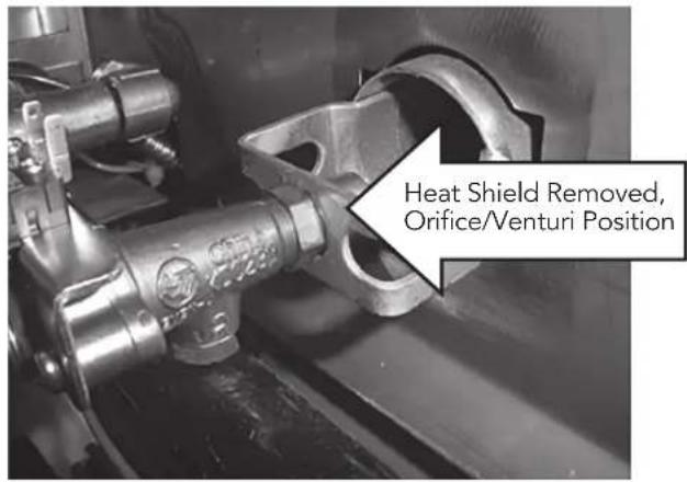 Heat Shield Removed, Orifice/Venturi Position