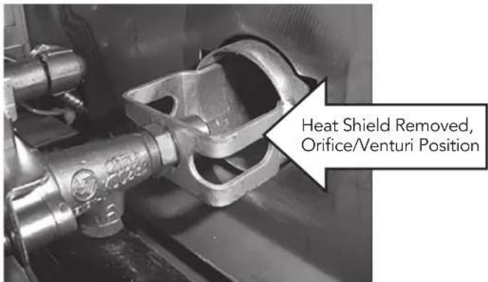 Heat Shield Removed, Orifice/Venturi Position