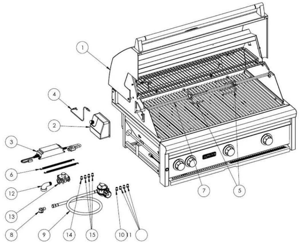 Technical diagram of a portable electric stove with numbered components for identification and assembly reference.