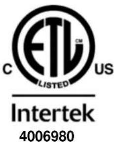 ETL C LISTED US Intertek 4006980