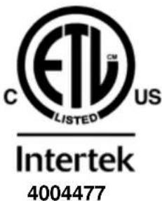 ETL C LISTED US Intertek 4004477