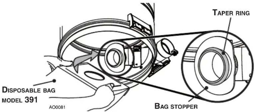 DISPOSABLE BAG MODEL 391 AO0081 TAPER RING BAG STOPPER