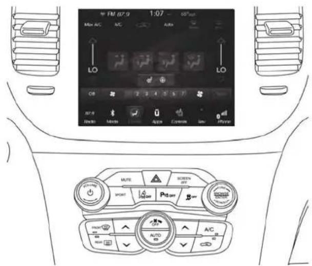 FMC 07.9 1:07 - 50%mp Max A/C A/C Auto LO LO C8 2 3 4 5 6 7 NO.9 Auto Mode Air Condition Low Phone MUTE SCREEN OFF SPORT Print AUTO A/C MAX AUTO