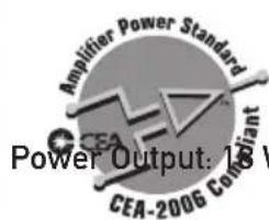 Amplifier Power Standard CCEA Power Output: 10V CEA-2006 Consumer