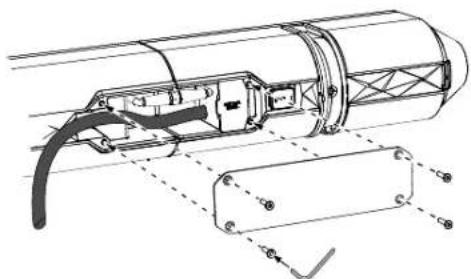 Technical line drawing of a mechanical assembly with no visible text or symbols