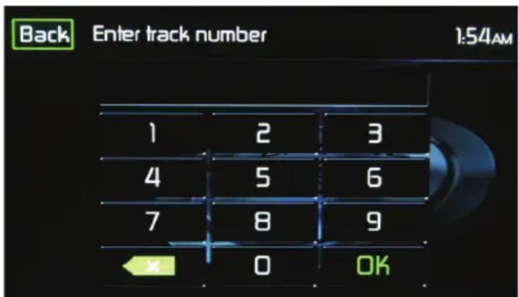 Back Enter track number 1:54AM 1 2 3 4 5 6 7 8 9 x 0 OK
