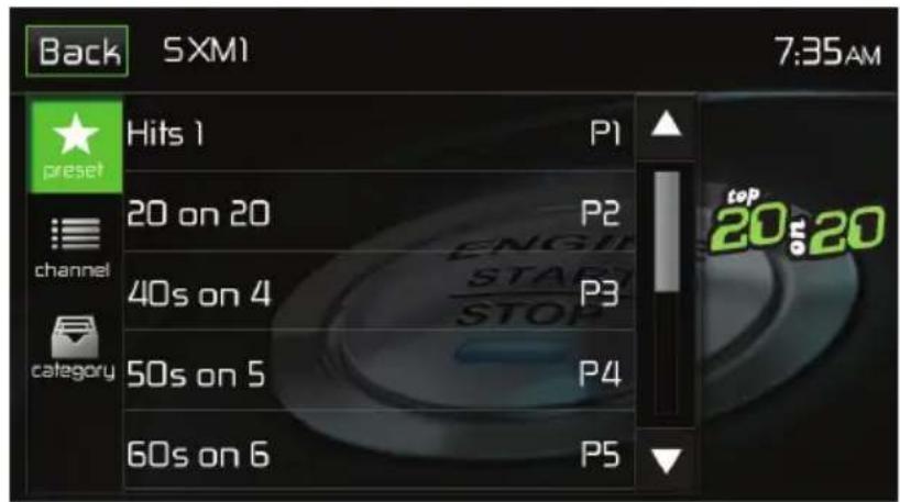 Back SXM1 7:35AM Hits 1 P1 20 on 20 P2 40s on 4 P3 50s on 5 P4 60s on 6 P5 channel category top 20$20