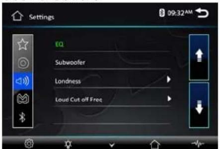 Settings EQ Subwoofer Londness Loud Cut off Freq