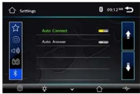 Settings 8 09:12 AM Auto Connect Auto Answer