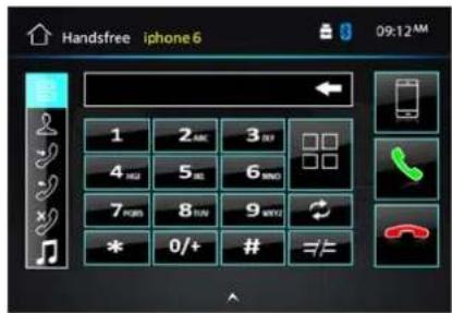 Handsfree iphone 6 09:12 AM 1 2 ABC 3 IIF 4 M2 5 ML 6 MNO 7 PDBS 8 RUN 9 MVD * 0/+ # =/=