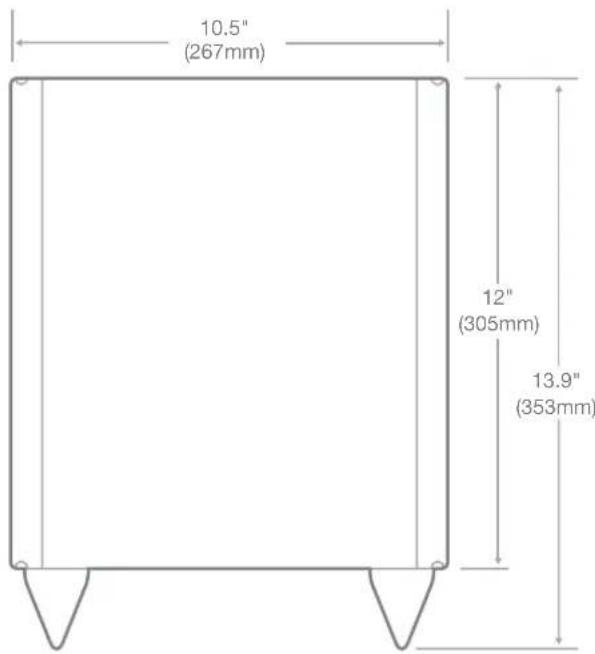 10.5" (267mm) 12" (305mm) 13.9" (353mm)