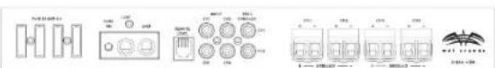 Technical diagram showing various electrical component layouts with labels and symbols