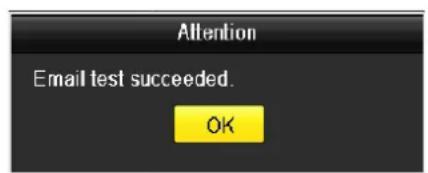 Attention Email test succeeded. OK