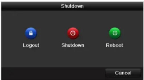 Shutdown Logout Shutdown Reboot Cancel