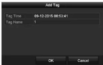 Add Tag Tag Time 09-12-2015 08:53:41 Tag Name 1 OK Cancel