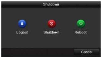 Shutdown Logout Shutdown Reboot Cancel