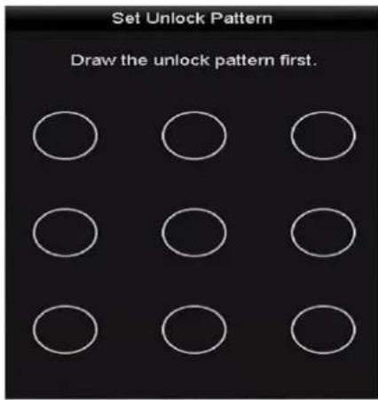Set Unlock Pattern Draw the unlock pattern first.