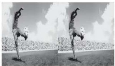 Two black-and-white photos showing a person performing a handstand on a grassy field, with no visible text or symbols.