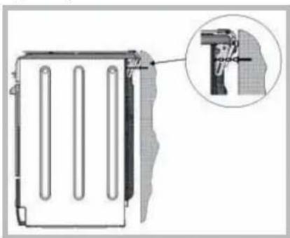 Technical diagram of a mechanical component with an inset close-up showing a detail (no text or symbols)