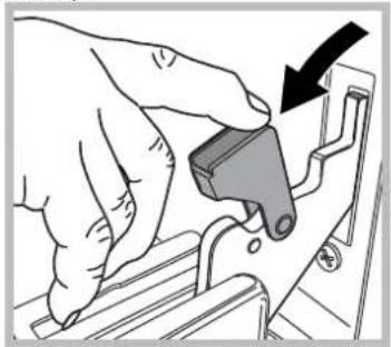 Illustration of a hand holding a mechanical component with an arrow indicating direction (no text or symbols present)