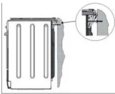 Technical diagram of a mechanical component with an inset close-up showing a detail (no text or symbols)