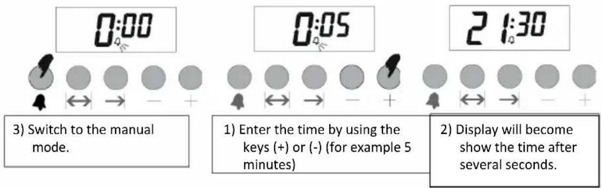 Thermocool TPC 504G - SETTING THE ALARM TIME - 1