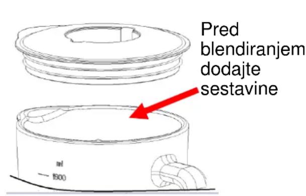 Pred blendiranjem dodajte sestavine ml 1900